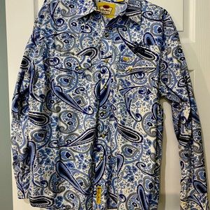 Larry Mayhan Men’s XXL snap front long sleeved dress shirt